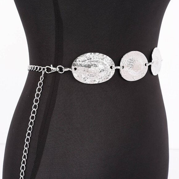 Hammered Metal Concho Belt - Picture 3 of 3